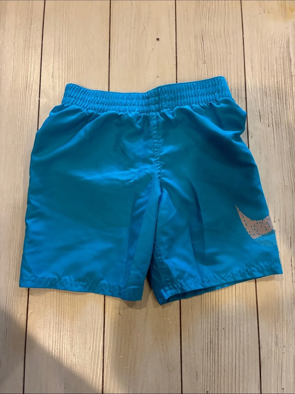 Nike Kids Teal Blue Athletic Shorts with Swoosh